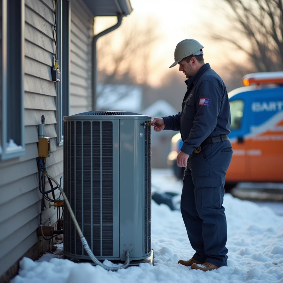 Cold-climate heat pump installed outside a Pittsburgh home by Werth-Aire