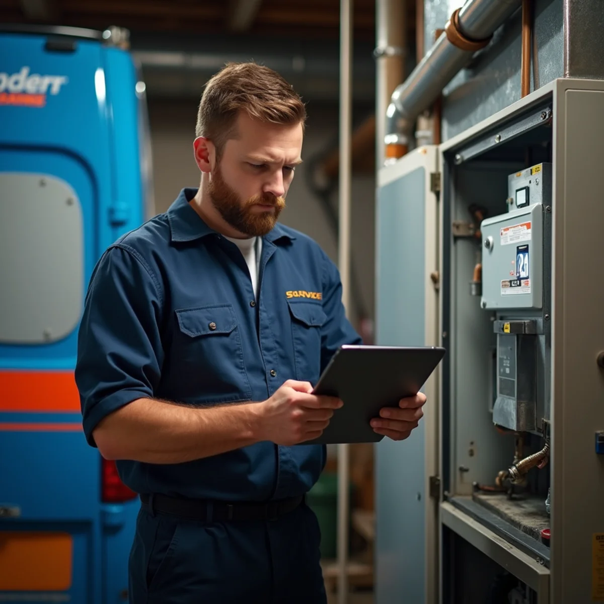 Werth-Aire technician performing a documented furnace tune-up in Pittsburgh