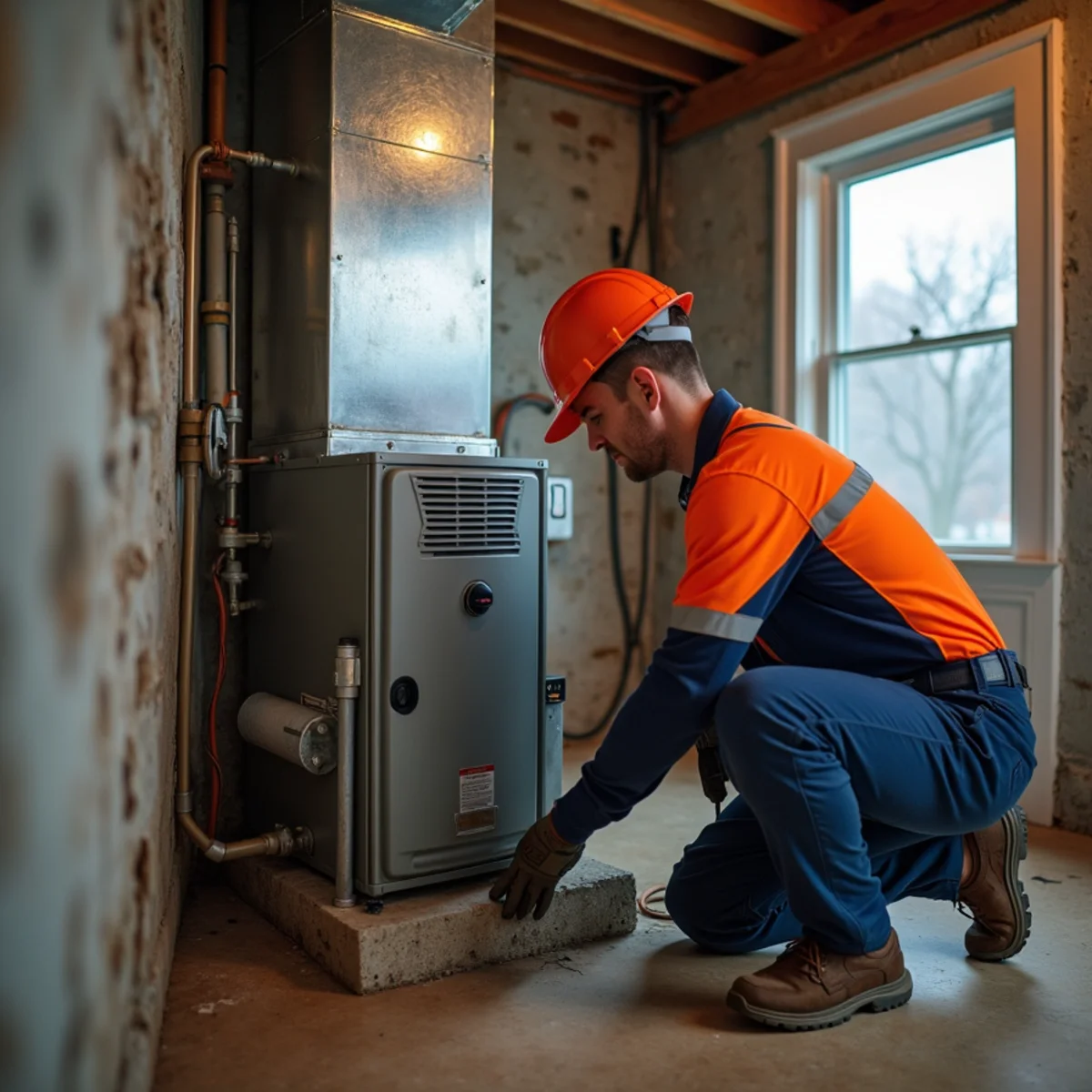 Werth-Aire installing a new gas furnace to convert a Pittsburgh home from oil heat
