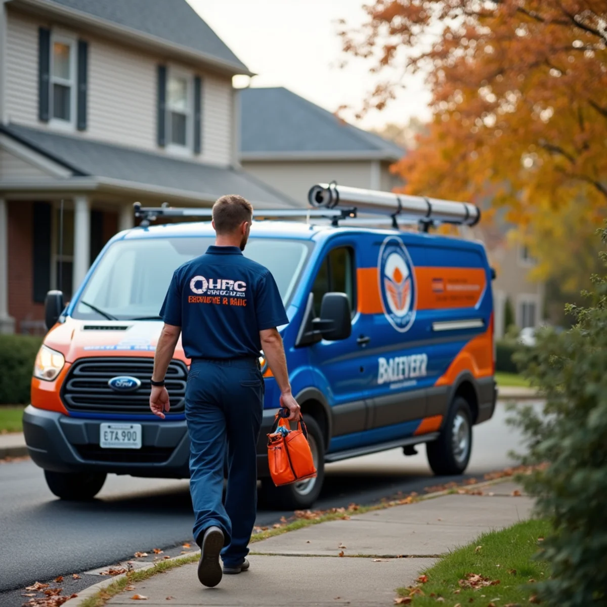 Werth-Aire technician servicing a furnace in a historic Beaver, PA home