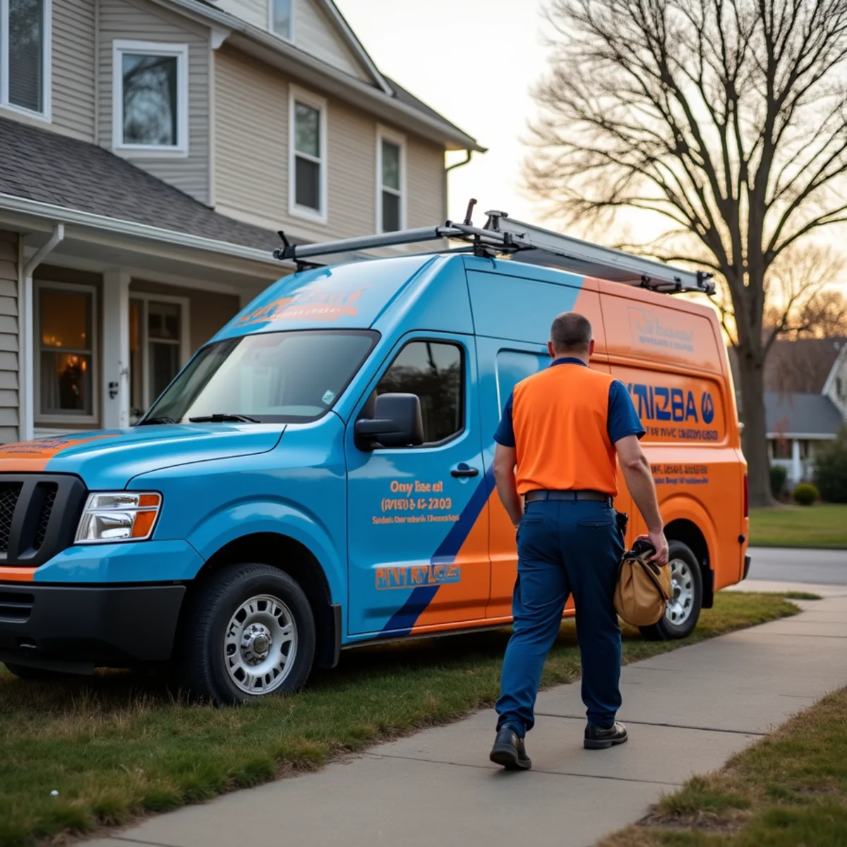 Werth-Aire technician servicing a furnace in an Indiana, PA home