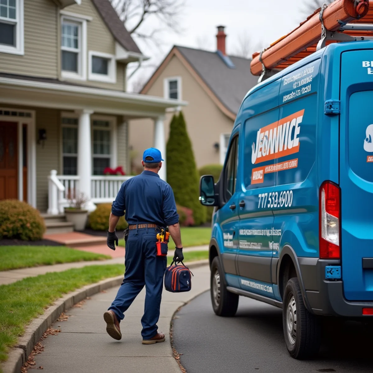 Werth-Aire technician repairing a furnace in a Jeannette, PA home