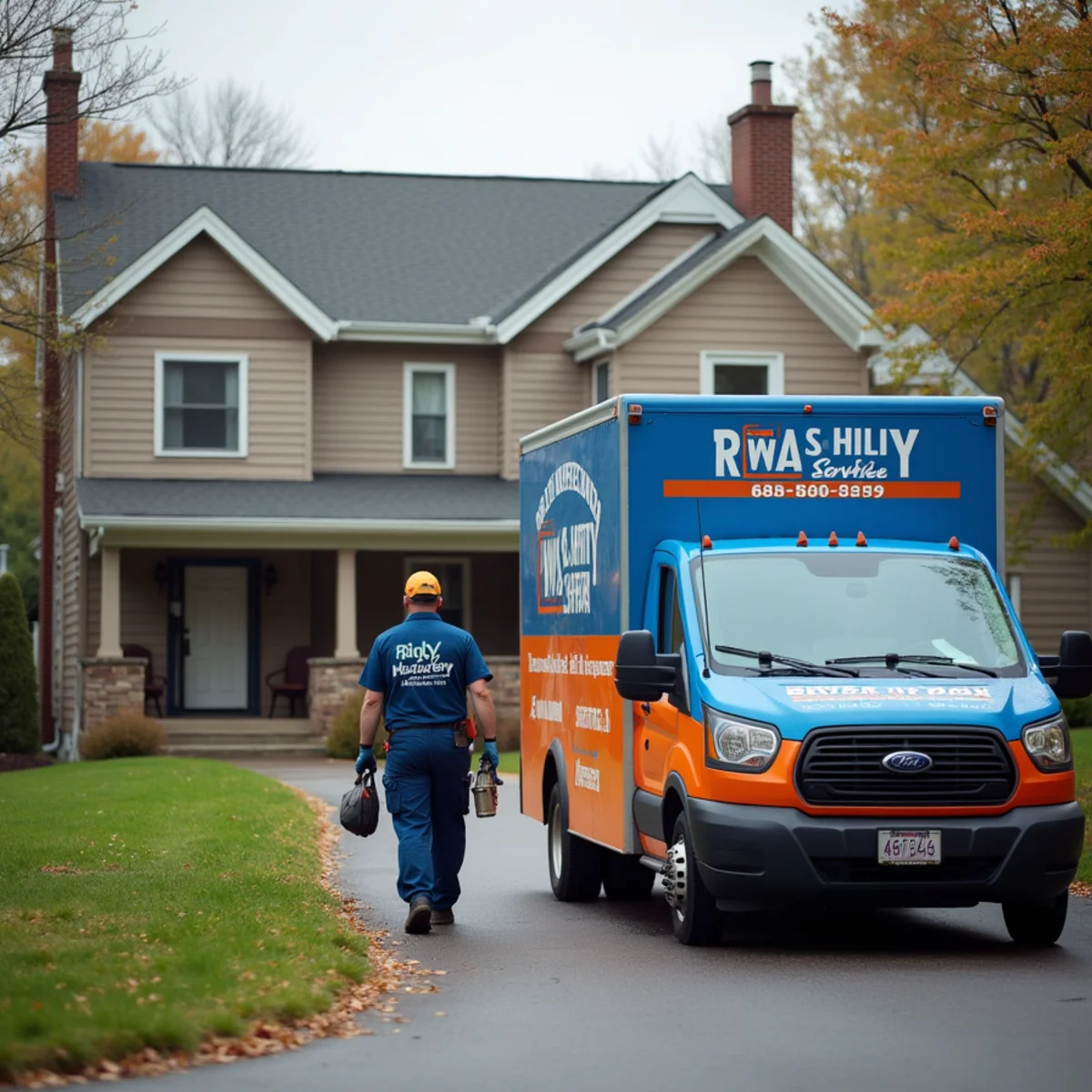 Werth-Aire technician servicing an HVAC system in a Lower Burrell, PA home