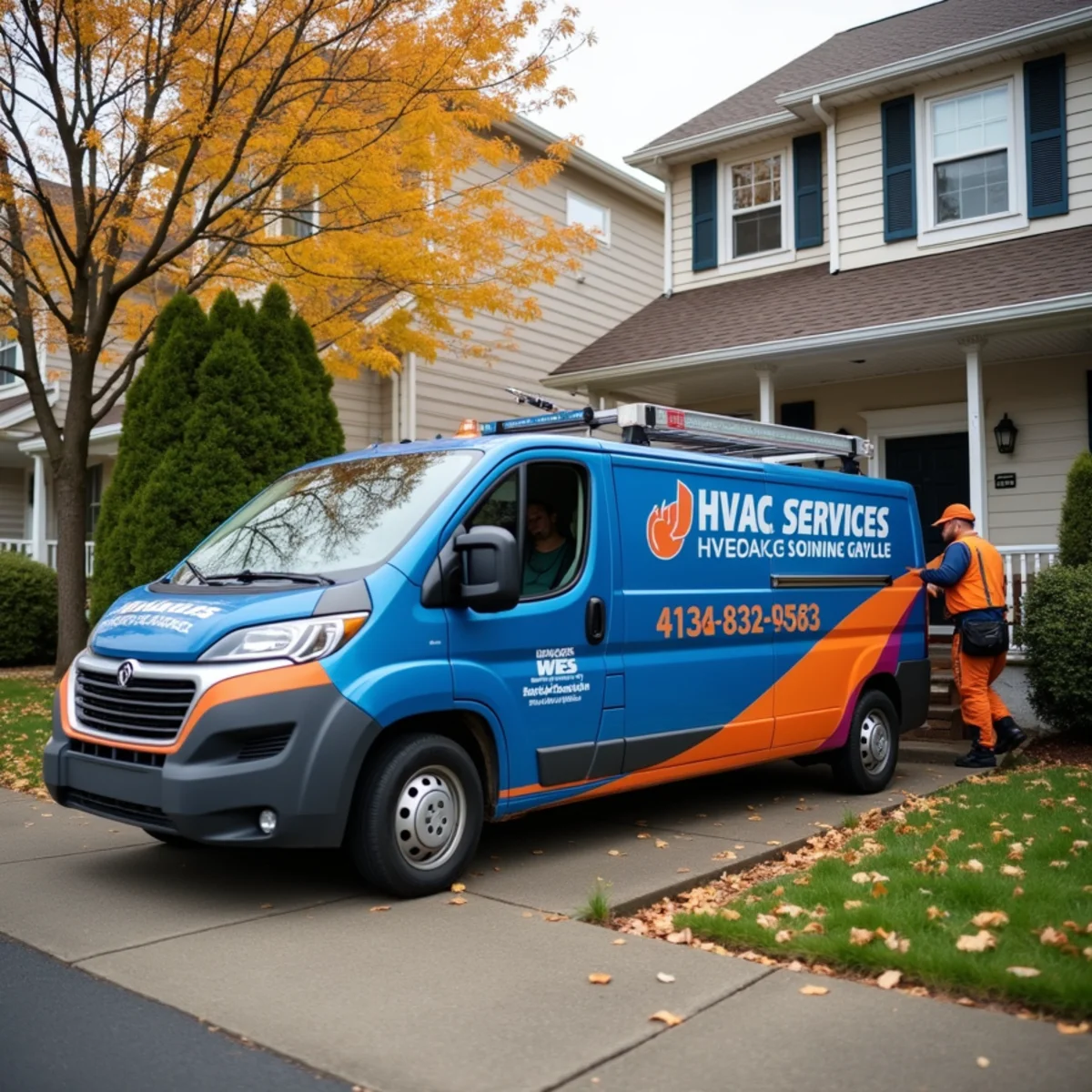 Werth-Aire technician repairing a boiler in a historic New Castle, PA home