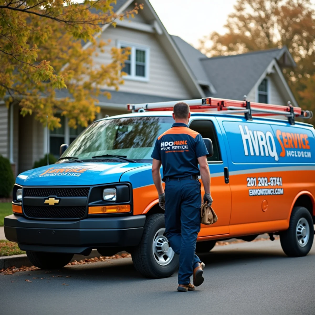 Werth-Aire technician servicing a furnace in a historic Washington, PA home
